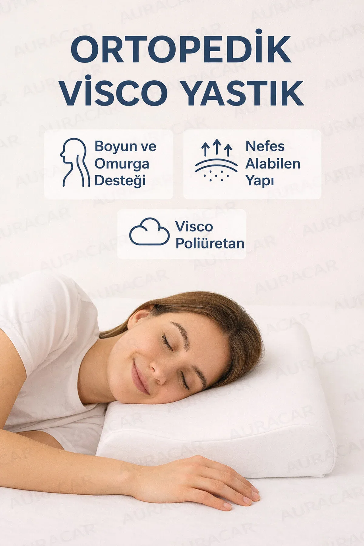 Ortopedik Visco Yastık - Ağrılara Özel Lüks Yastık