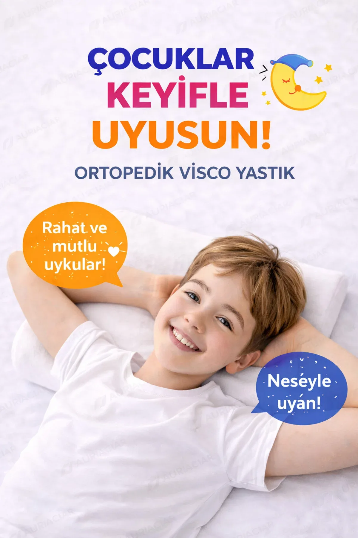 Kız Çocuk Ortopedik Visco Yastık 50x30 cm