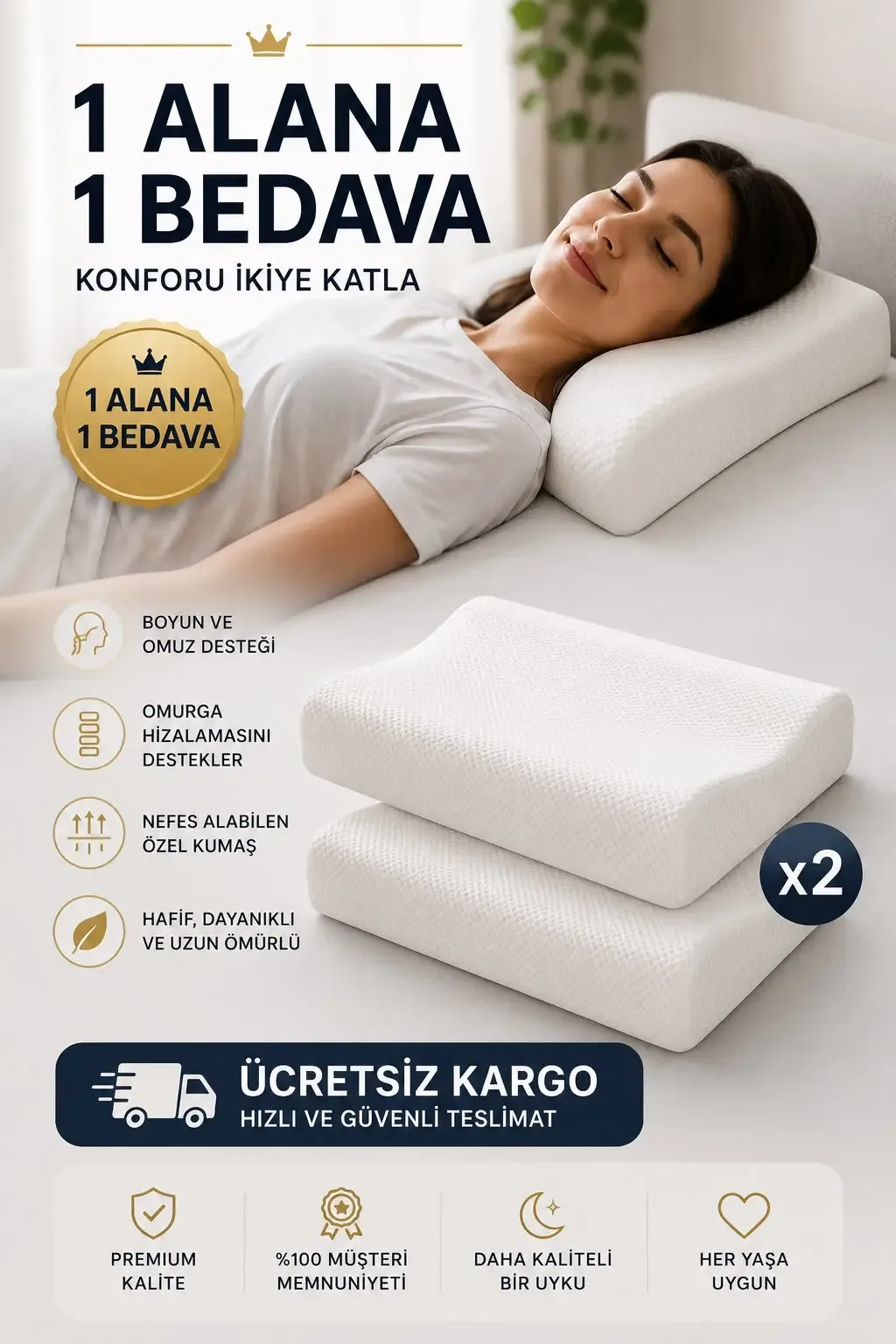 Kampanyalı Visco Yastık - Ağrılara Özel Lüks Yastık